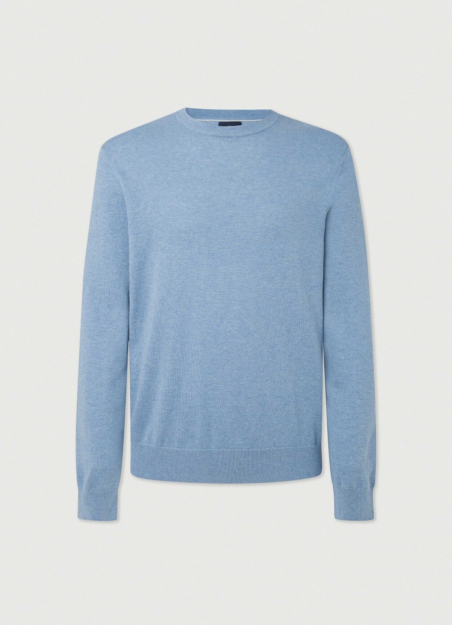 Klader Hackett London | Crew Neck Jumper Med Armbagsskydd