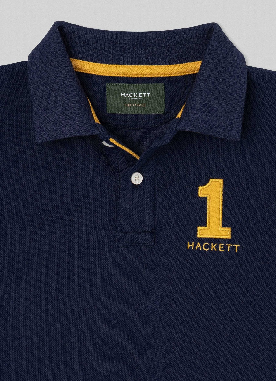 Pojkar Hackett London | Heritage Bomull Pique Polo Shirt