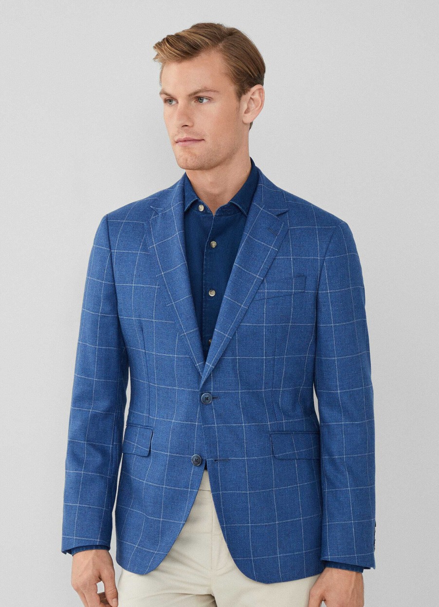 Klader Hackett London | Ull Och Silke Check Blazer