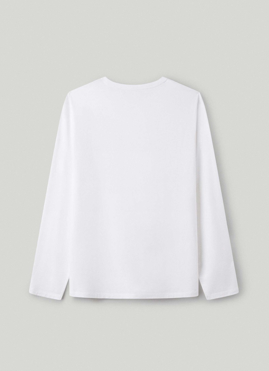 Tillbehor Hackett London | Langarm T-Shirt Vanlig Passform