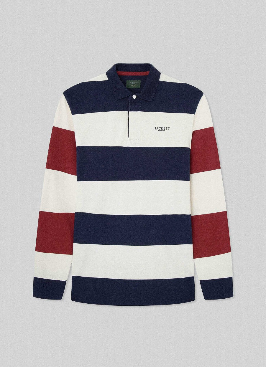 Klader Hackett London | Heritage Classic Fit Striple Langarm Polo