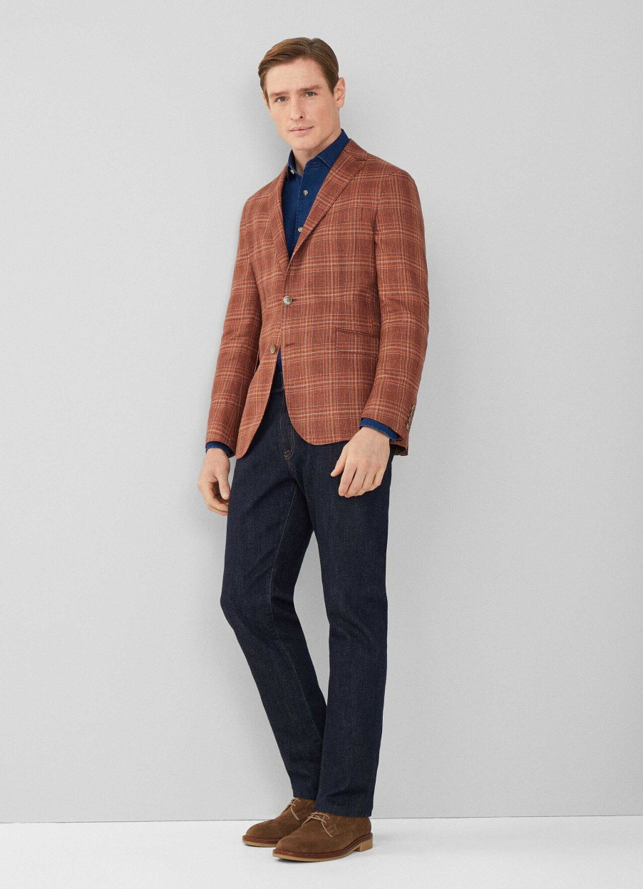 Klader Hackett London | Ull Och Linne Check Blazer