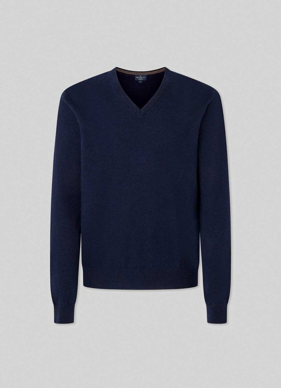 Klader Hackett London | V-Halt Ullblandningsjumper