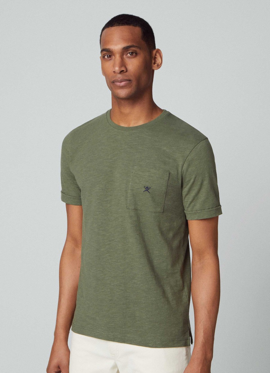 Klader Hackett London | T-Shirt Av Linneblandning