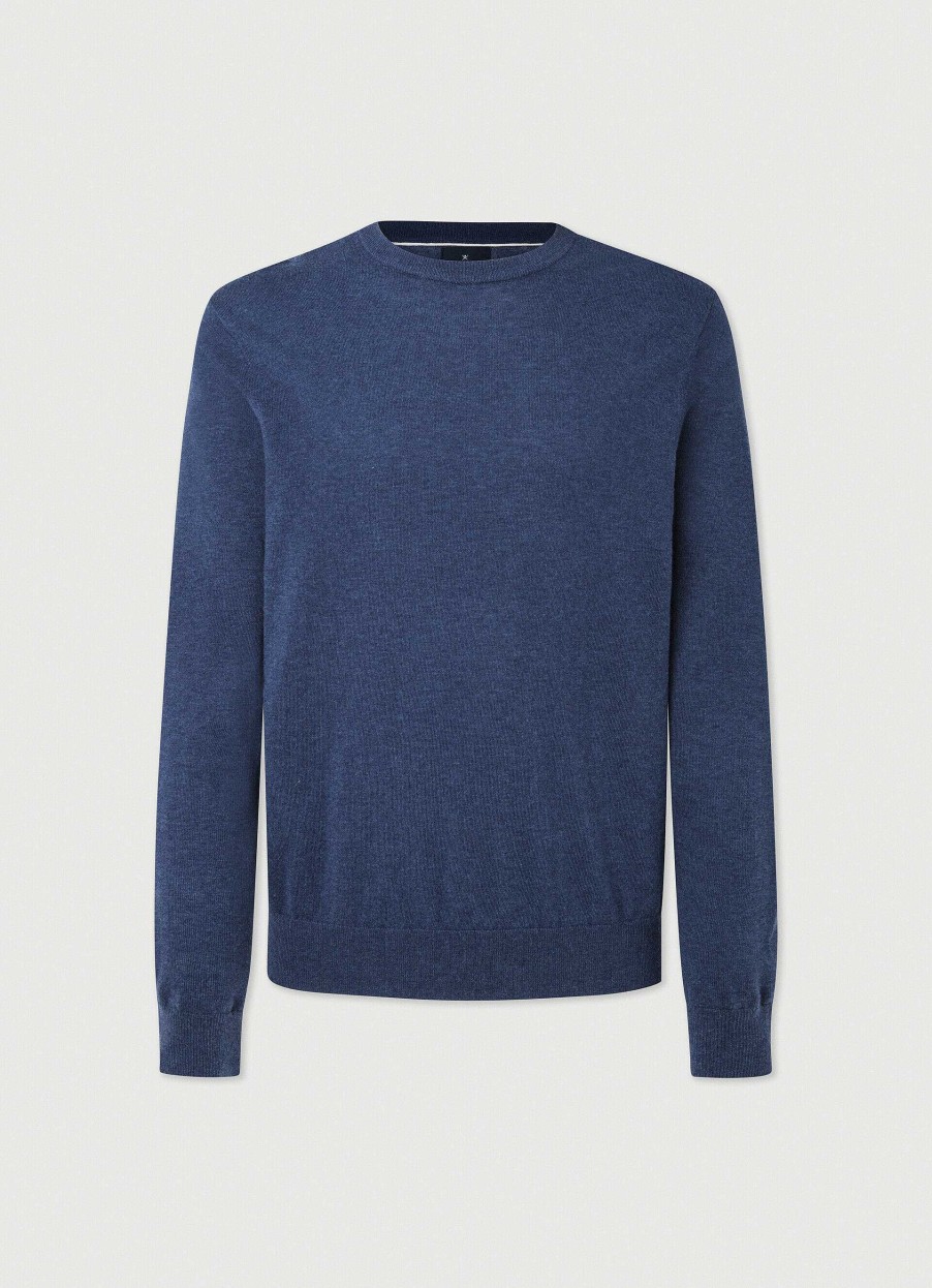 Klader Hackett London | Crew Neck Jumper Med Armbagsskydd