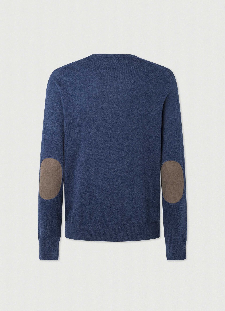 Klader Hackett London | Crew Neck Jumper Med Armbagsskydd