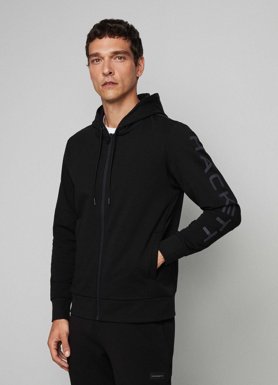 Klader Hackett London | Klassisk Passform Hoodie Med Full Dragkedja