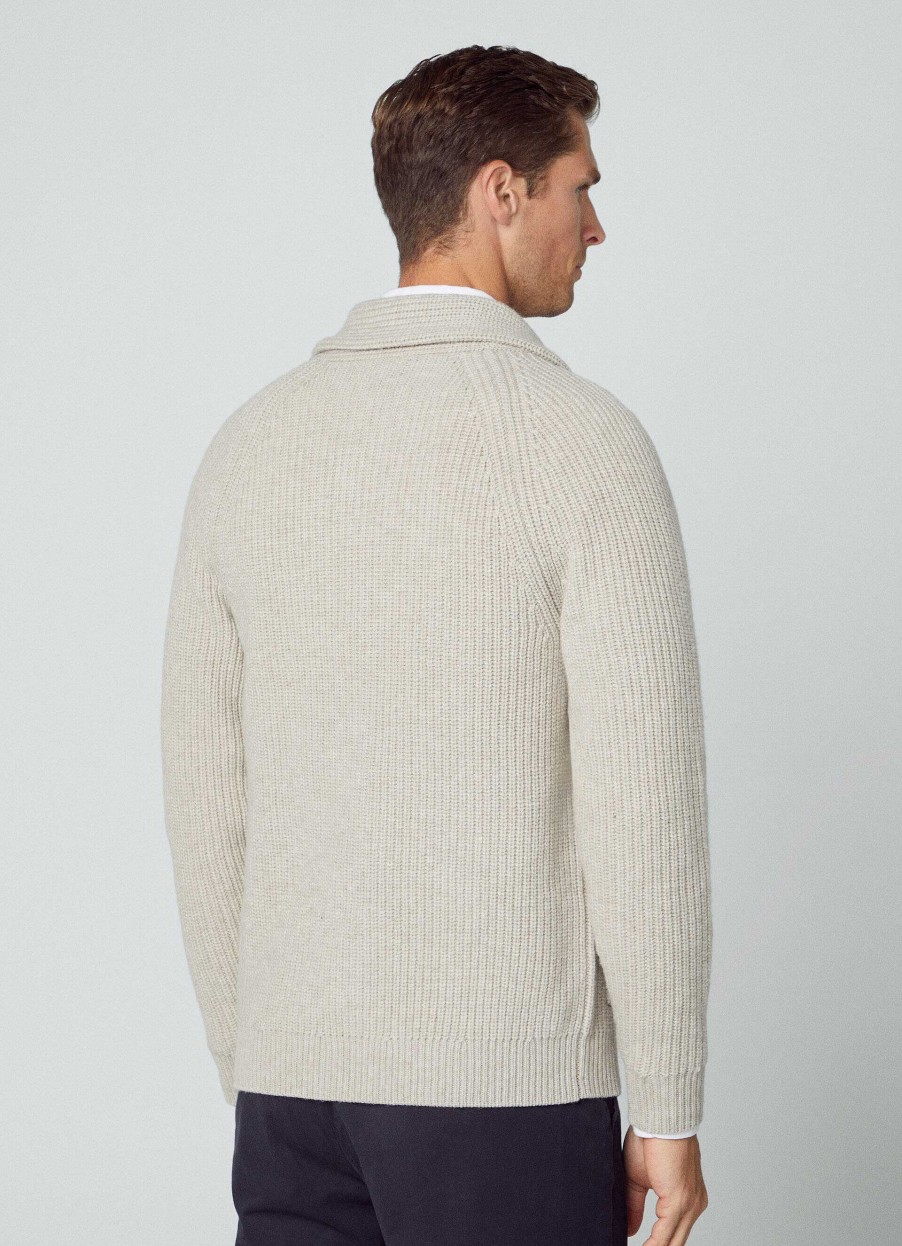 Klader Hackett London | Ribbad Ull Och Cashmere Schalkofta